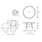 Bergen 6 Seat Dining Set with Weave Lazy Susan and Deluxe 3.0m Parasol