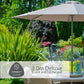 Bergen 6 Seat Dining Set with Weave Lazy Susan and Deluxe 3.0m Parasol