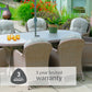 Bergen 8 Seat Oval Dining Set with Weave Lazy Susan and Deluxe 2.0 x 3.0m Parasol