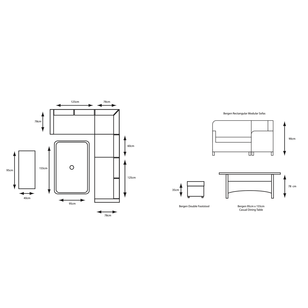 Bergen Rectangular Modular Set