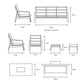 Barcelona Lounge Dining Set with Gas Firepit Table