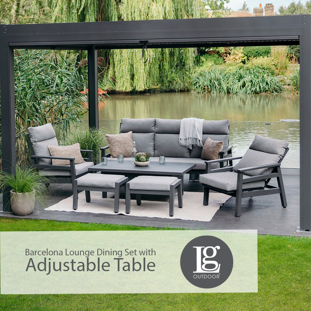 Barcelona Lounge Dining Set with Adjustable Table