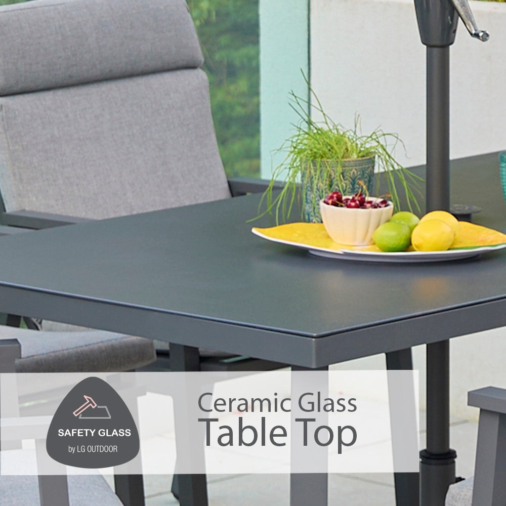 Barcelona 6 Seat Dining Set with 3.0m Parasol