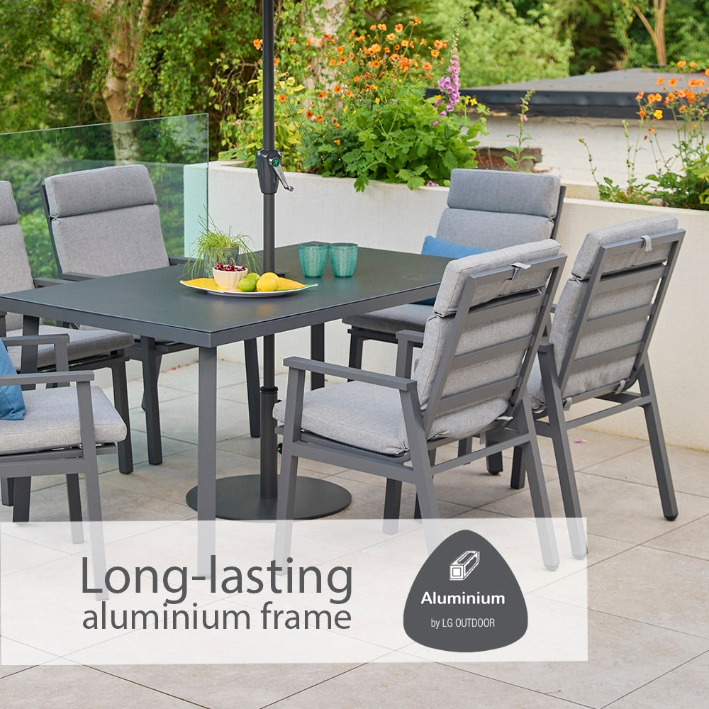 Barcelona 6 Seat Dining Set with 3.0m Parasol