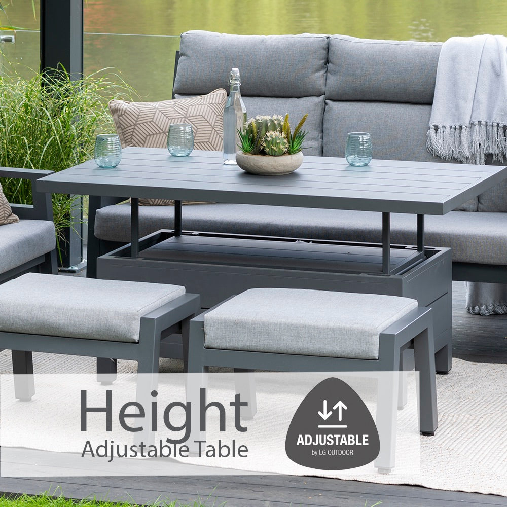 Barcelona Lounge Dining Set with Adjustable Table