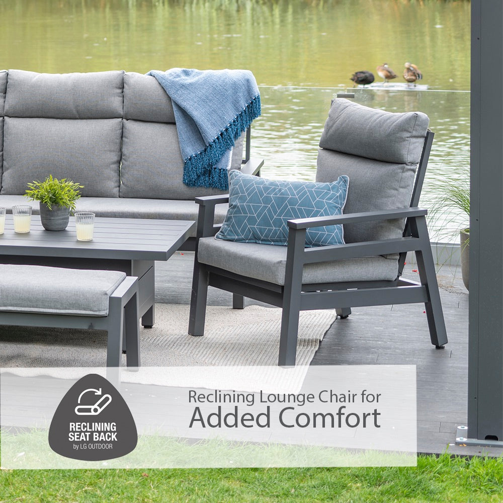 Barcelona Lounge Dining Set with Adjustable Table