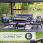 Barcelona Lounge Dining Set with Gas Firepit Table