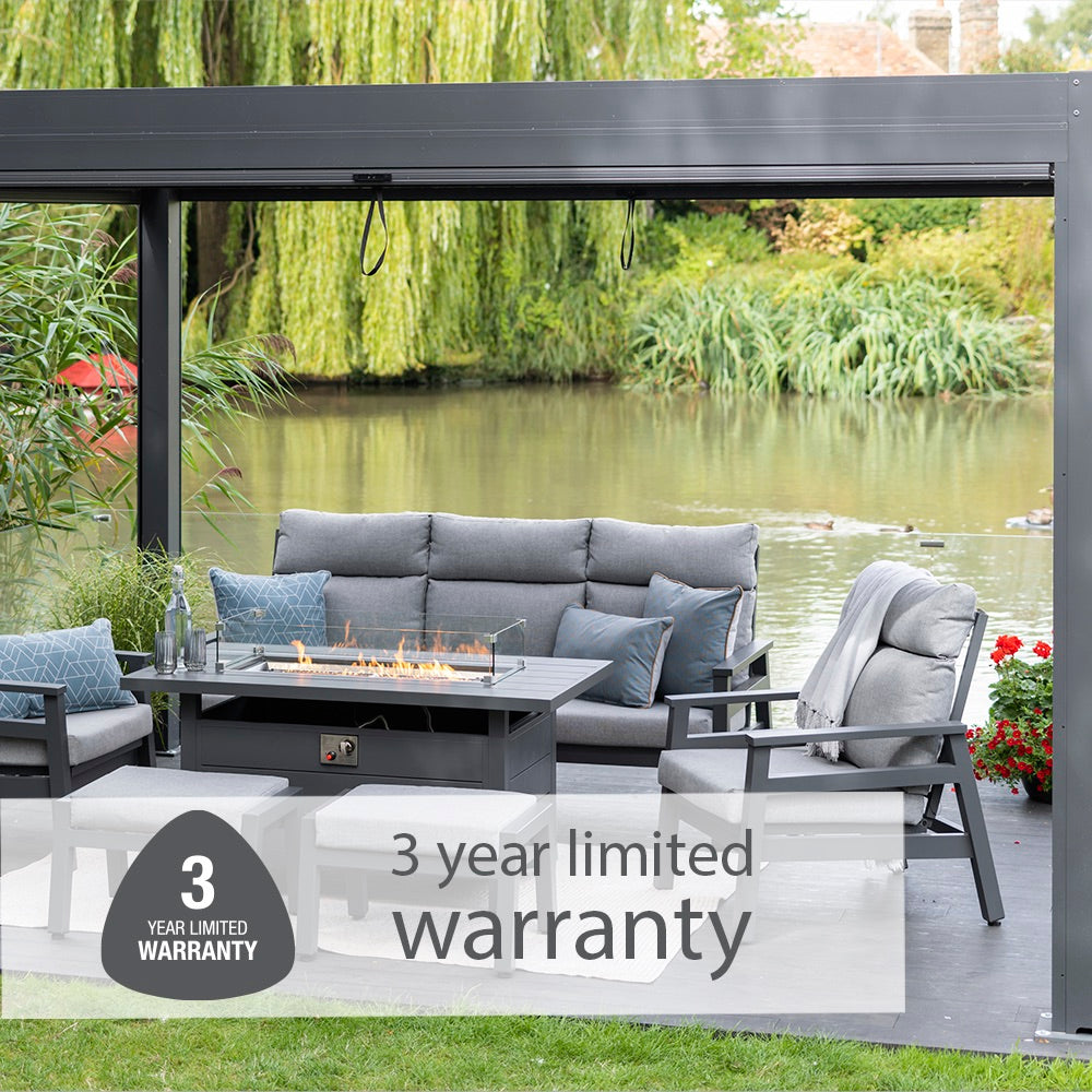 Barcelona Lounge Dining Set with Gas Firepit Table