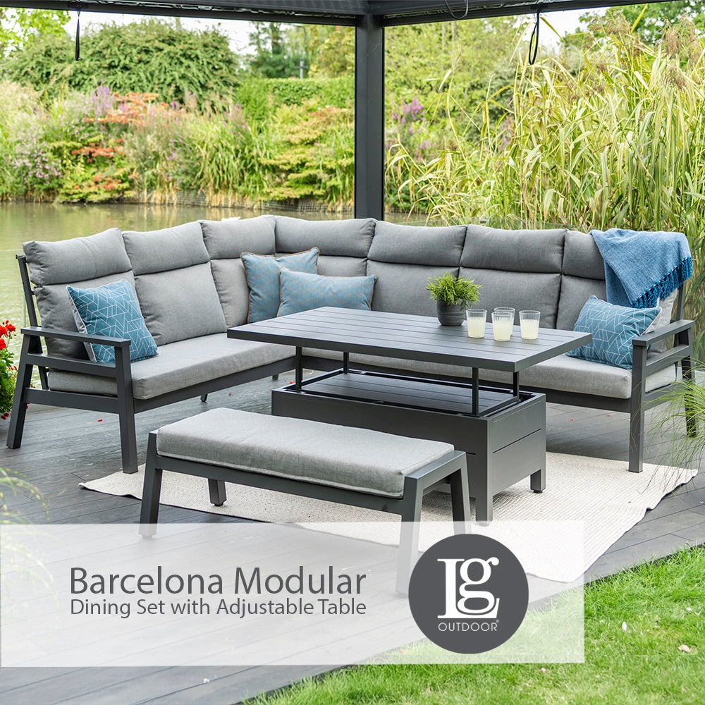 Barcelona Modular Dining Set with Adjustable Table
