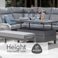 Barcelona Modular Dining Set with Adjustable Table