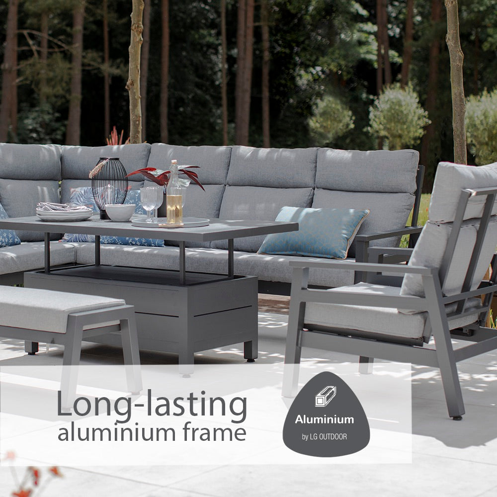 Barcelona Modular Dining Set with Lounge Chair and Adjustable Table