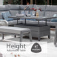 Barcelona Modular Dining Set with Lounge Chair and Adjustable Table