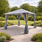 Sanctuary Oak 4 x 3m Fabric Gazebo with Solar Lights