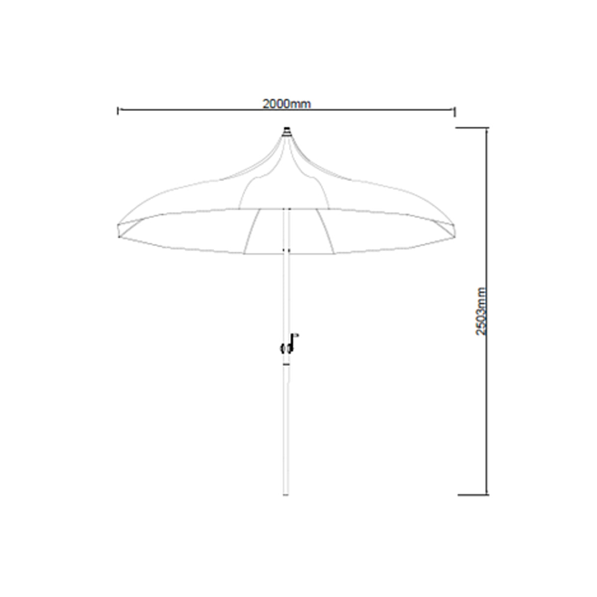 Sanctuary Oak 1.8m Decorative Parasol