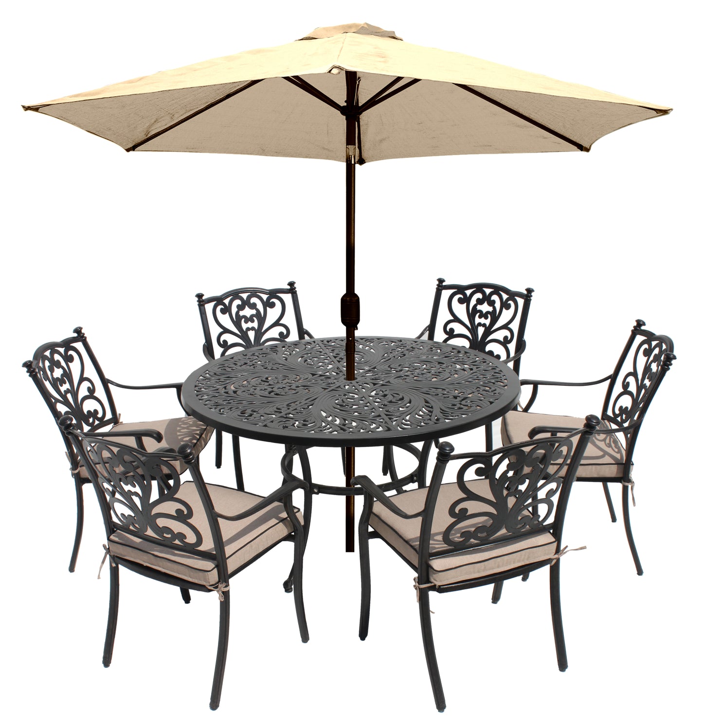 Devon 6 Seat Dining Set with 3.0m Parasol