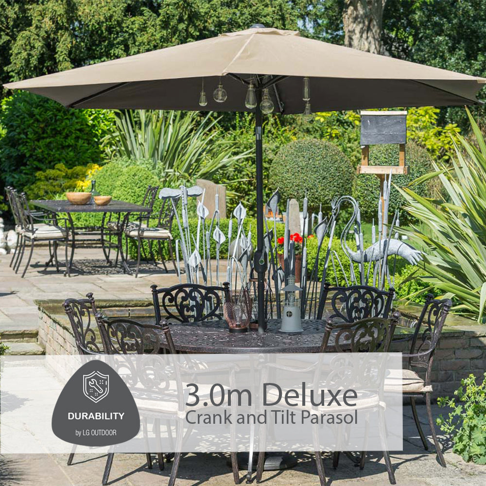 Devon 6 Seat Dining Set with 3.0m Parasol