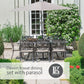 Devon 8 Seat Dining Set with 2.0 x 3.0m Parasol