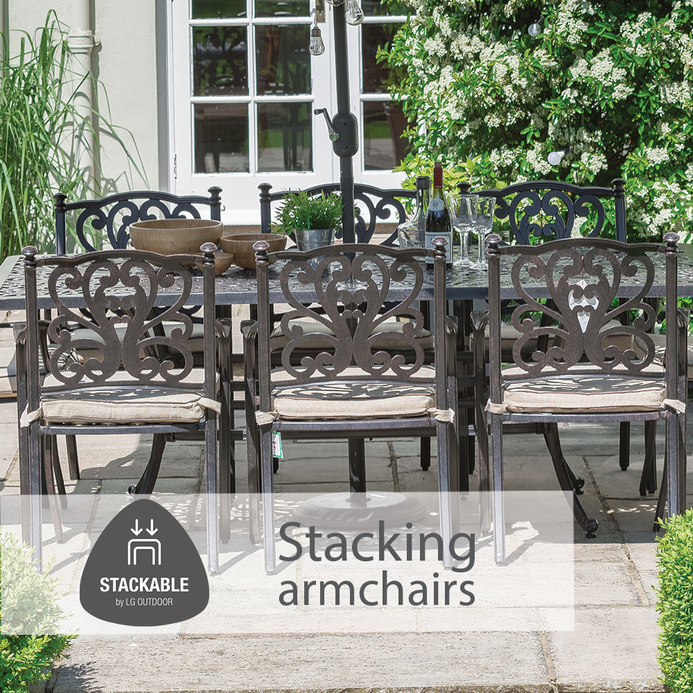 Devon 8 Seat Dining Set with 2.0 x 3.0m Parasol