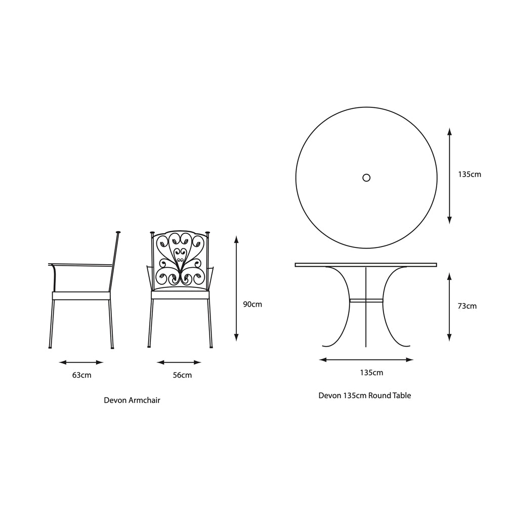 Devon 6 Seat Dining Set with 3.0m Parasol