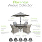 Florence 6 Seat Dining Set with Weave Lazy Susan and Deluxe 3.0m Parasol