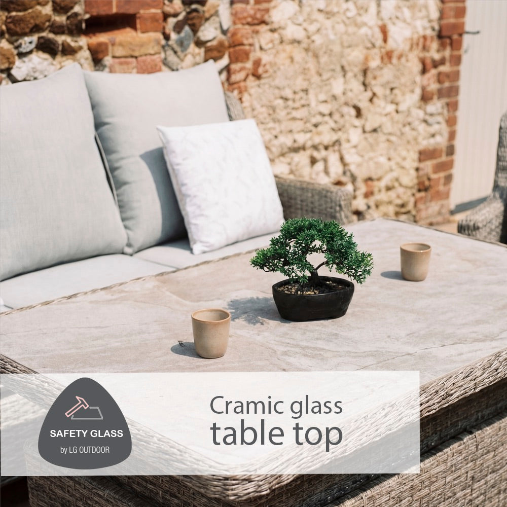 Florence Large Square Modular Dining Set with Adjustable Table