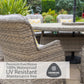 Florence 6 Seat Dining Set with Weave Lazy Susan and Deluxe 3.0m Parasol