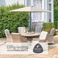 Florence 6 Seat Dining Set with Weave Lazy Susan and Deluxe 3.0m Parasol