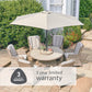 Florence 6 Seat Dining Set with Weave Lazy Susan and Deluxe 3.0m Parasol