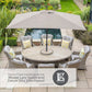 Florence 8 Seat Oval Dining Set with Weave Lazy Susan and Deluxe 2.0 x 3.0m Parasol