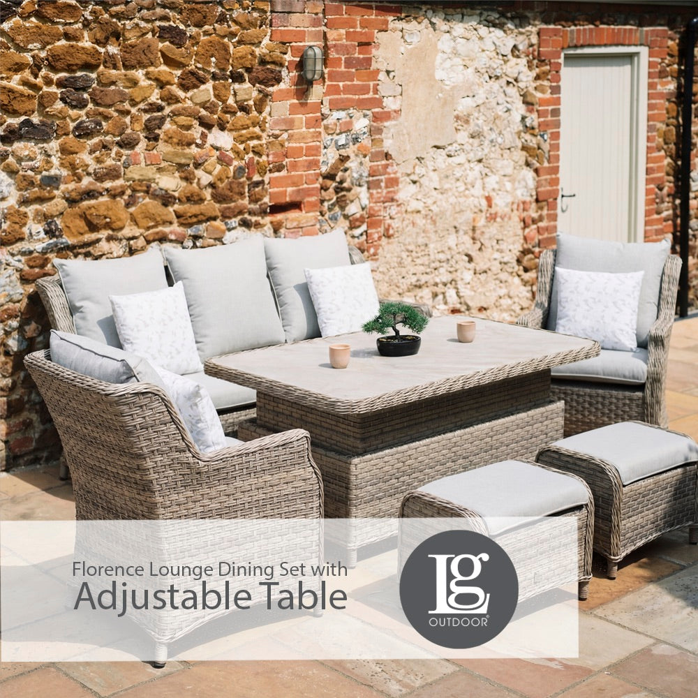 Florence Lounge Dining Set with Adjustable Table