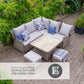 Florence Compact Modular Dining Set with Adjustable Table