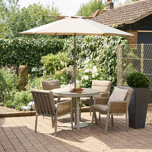 Havana 4 Seat Dining Set with 2.5m Parasol