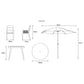 Havana 4 Seat Dining Set with 2.5m Parasol