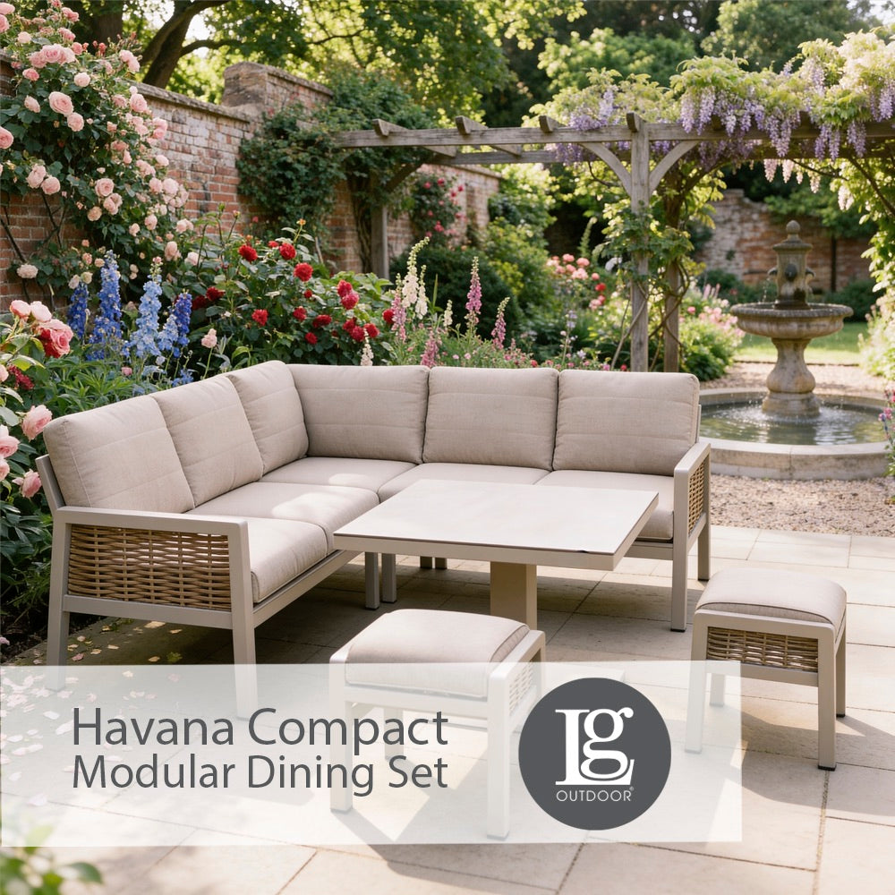 Havana Compact Modular Dining Set with Adjustable Table