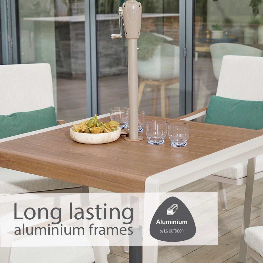Lisbon 4 Seat Dining Set with 2.5m Parasol