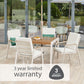 Lisbon 4 Seat Dining Set with 2.5m Parasol