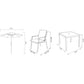 Lisbon 4 Seat Dining Set with 2.5m Parasol