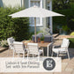 Lisbon 6 Seat Dining Set with 3.0m Parasol