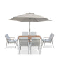Lisbon 6 Seat Dining Set with 3.0m Parasol