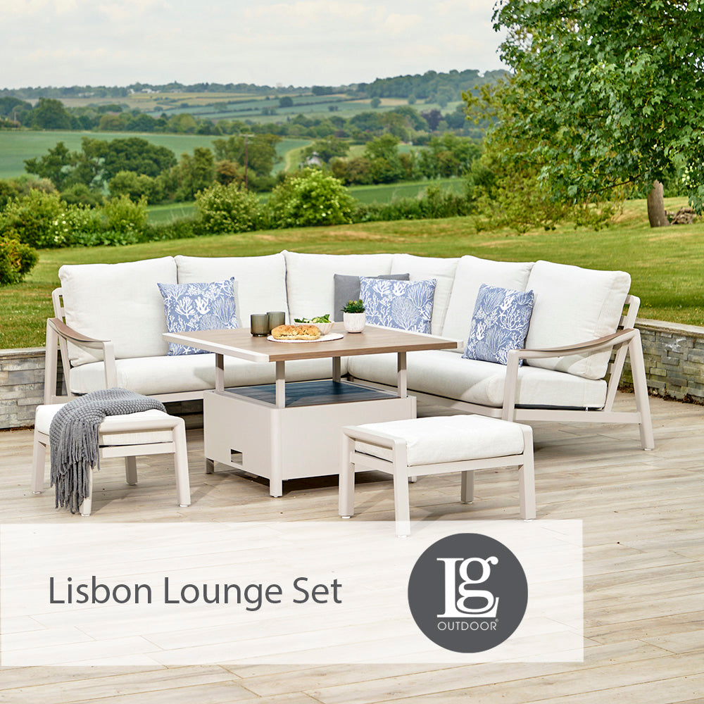 Lisbon Square Modular Dining Set with Adjustable Table