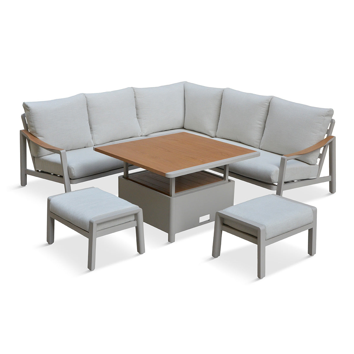 Lisbon Square Modular Dining Set with Adjustable Table