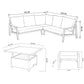 Lisbon Square Modular Dining Set with Adjustable Table