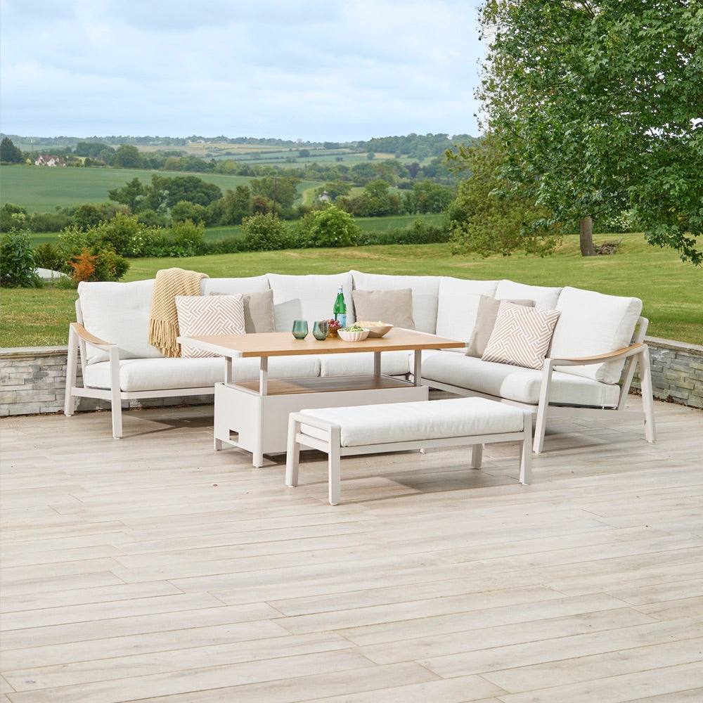 Lisbon Rectangular Modular Dining Set with Adjustable Table