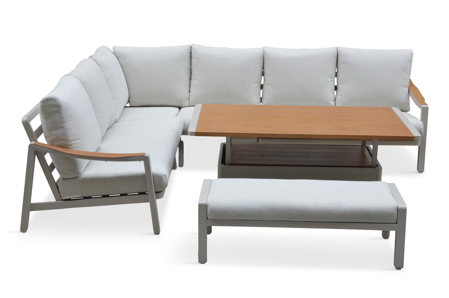 Lisbon Rectangular Modular Dining Set with Adjustable Table