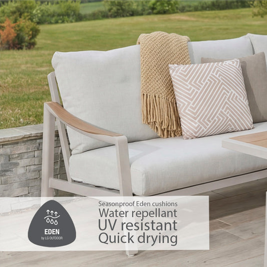 Lisbon Rectangular Modular Dining Set with Adjustable Table and Lounge Chair