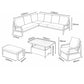 Lisbon Rectangular Modular Dining Set with Adjustable Table and Lounge Chair