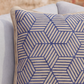 Blue Striped Cubes 50cm Embroidered Scatter Cushion