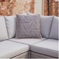 Blue Striped Cubes 50cm Embroidered Scatter Cushion