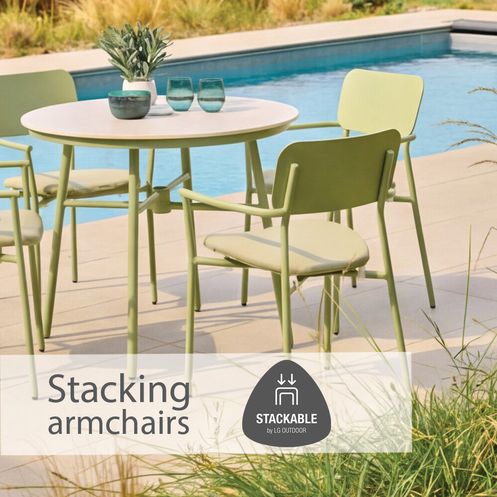 Laguna Pistachio 4 Seat Round Dining Set