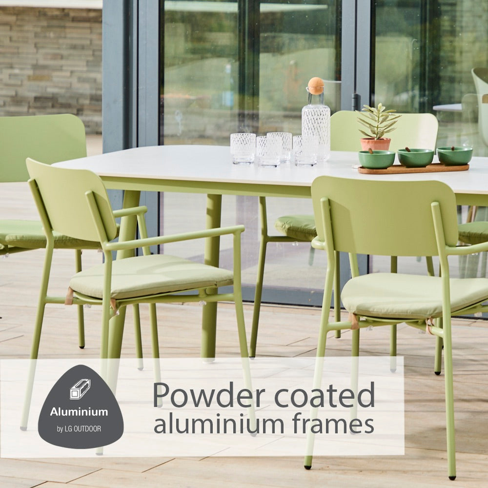 Laguna Pistachio 6 Seat Rectangular Dining Set